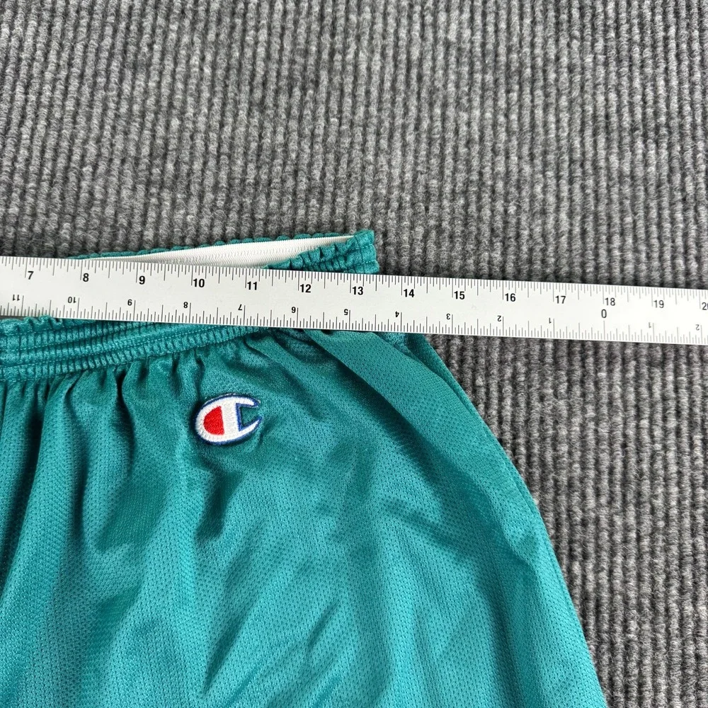 Champion Mesh Athletic Shorts Men XL Green Teal Drawstring USA Basketball Gym
